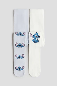 2-Pack Jacquard-Knit Tights