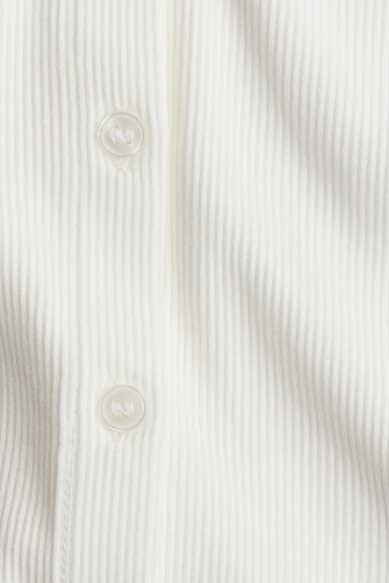 Ribbed Button-Front Top