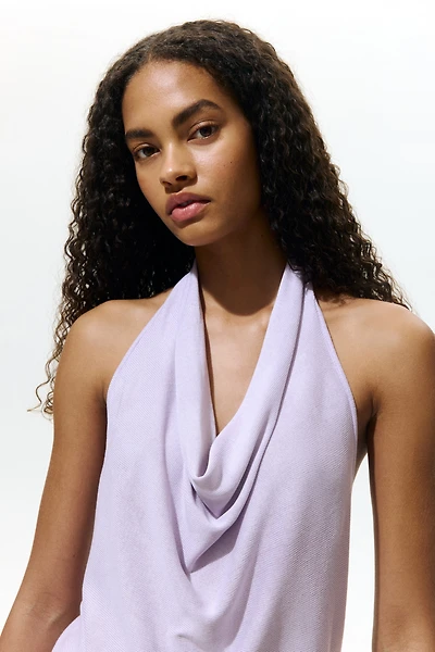 Fine-knit Halterneck Top