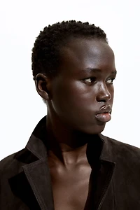 Single-Breasted Suede Blazer