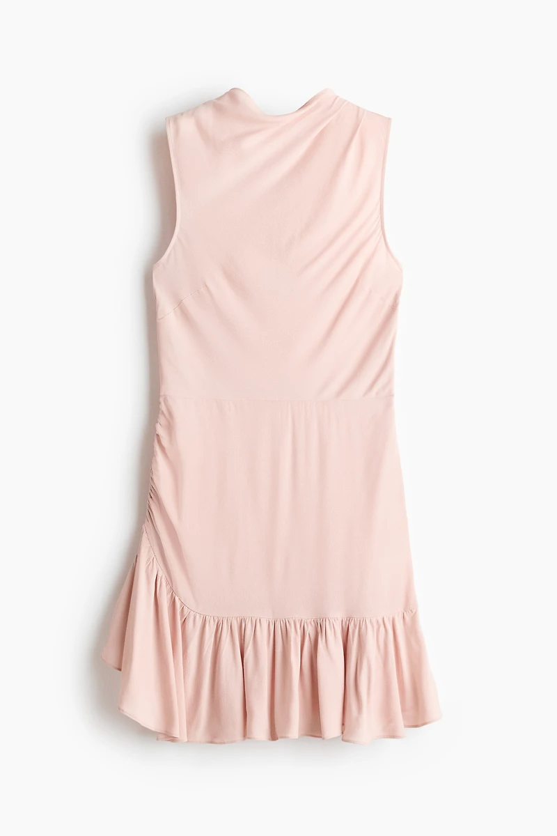 Ruffle-Trimmed Crêpe Dress