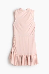 Ruffle-Trimmed Crêpe Dress