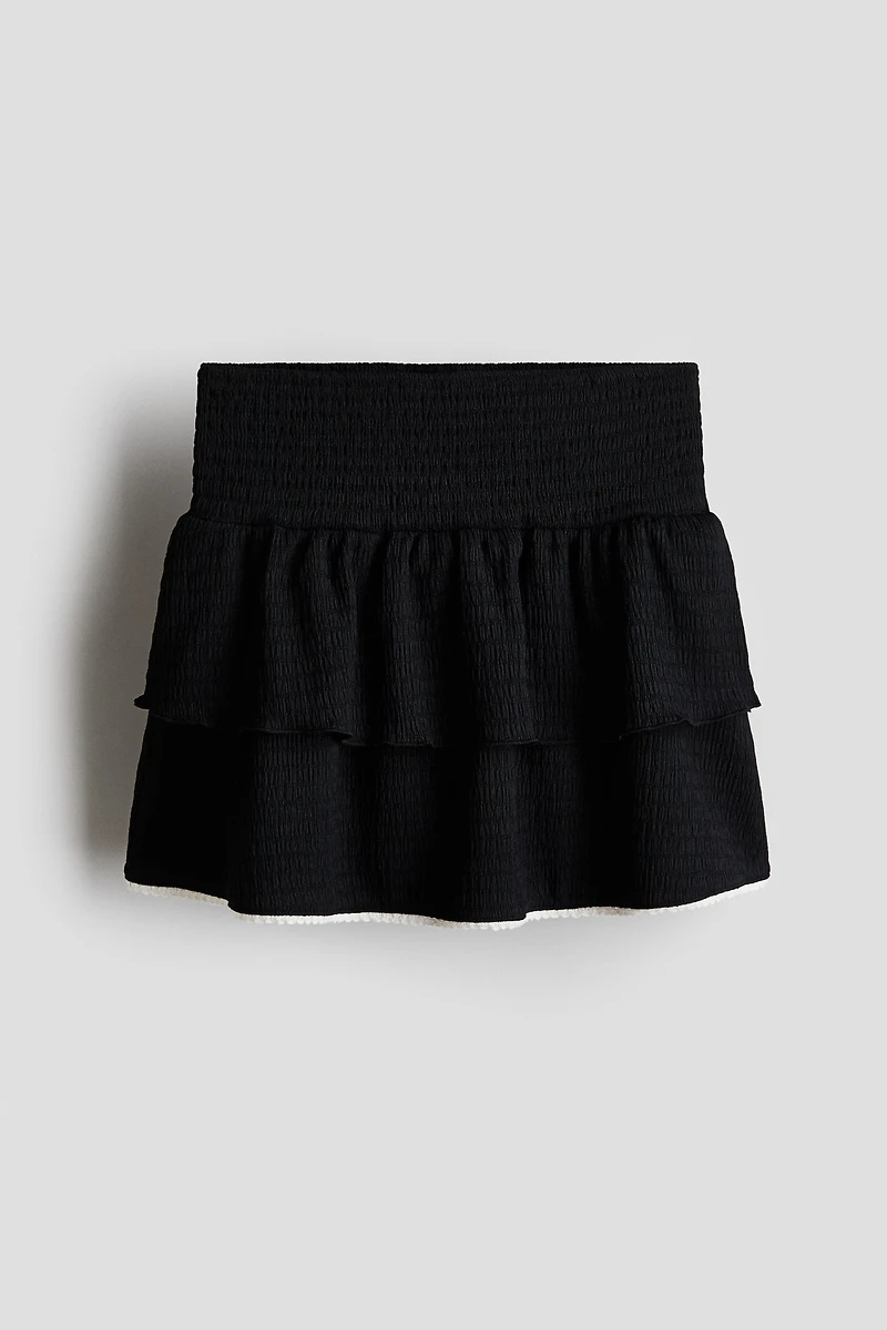 Picot-Trimmed Tiered Skirt