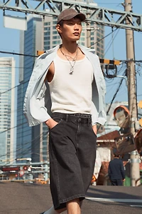 Super-Baggy Denim Shorts