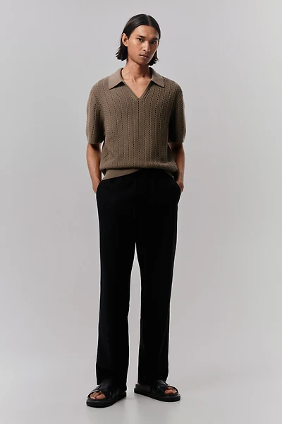 Regular-Fit Textured-Knit Polo Shirt