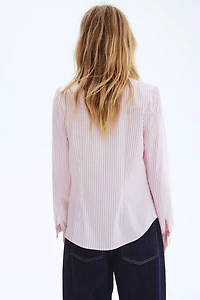 Ruffle-Trimmed Poplin Blouse