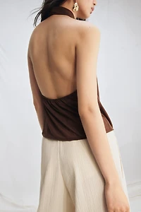 Twist-Detail Halterneck Top