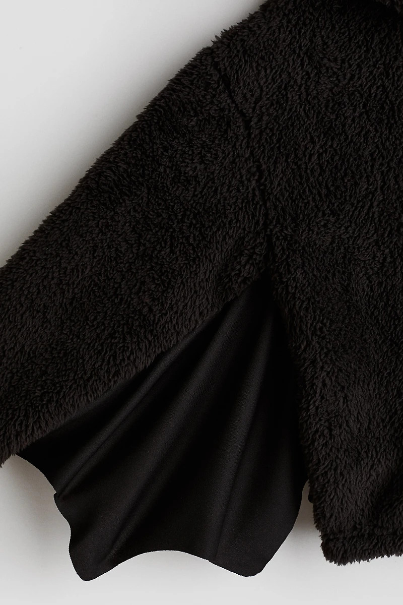 Appliquéd Pile Hooded Jacket