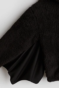 Appliquéd Pile Hooded Jacket