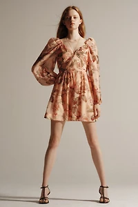 Robe à manches bouffantes avec détail nouer