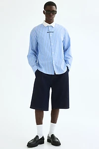 Chemise décontractée en coton avec motifs brodés