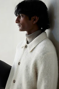 Regular Fit Brushed Wool-Blend Cardigan