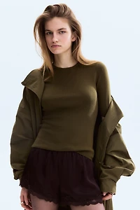 T-shirt en tricot côtelé