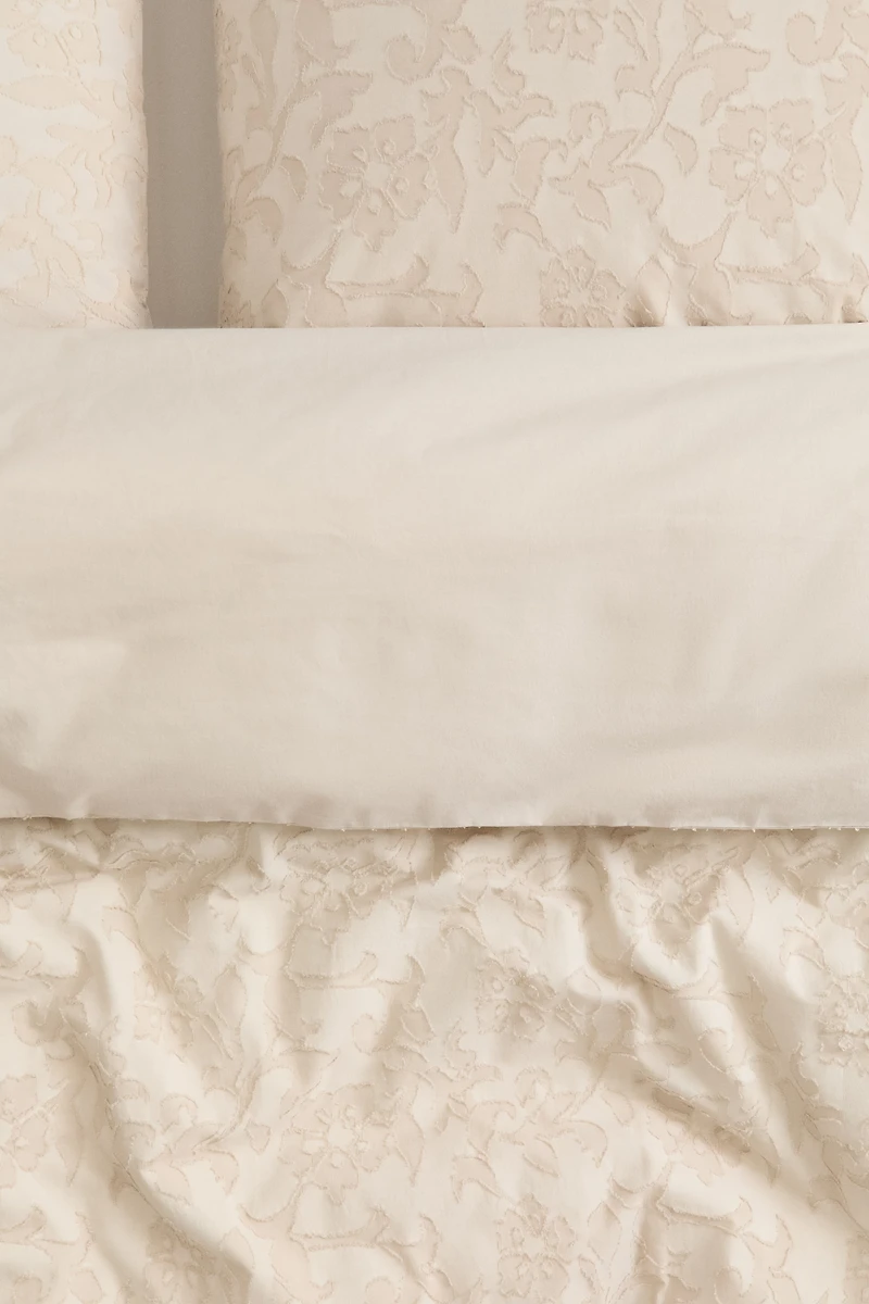 Jacquard-Weave King/Queen Duvet Cover Set