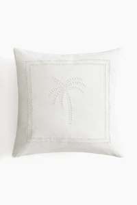 Eyelet-Embroidered Cushion Cover