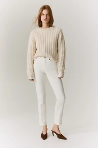 Jean droit près du corps taille haute