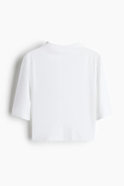 Microfiber Mock Turtleneck Top