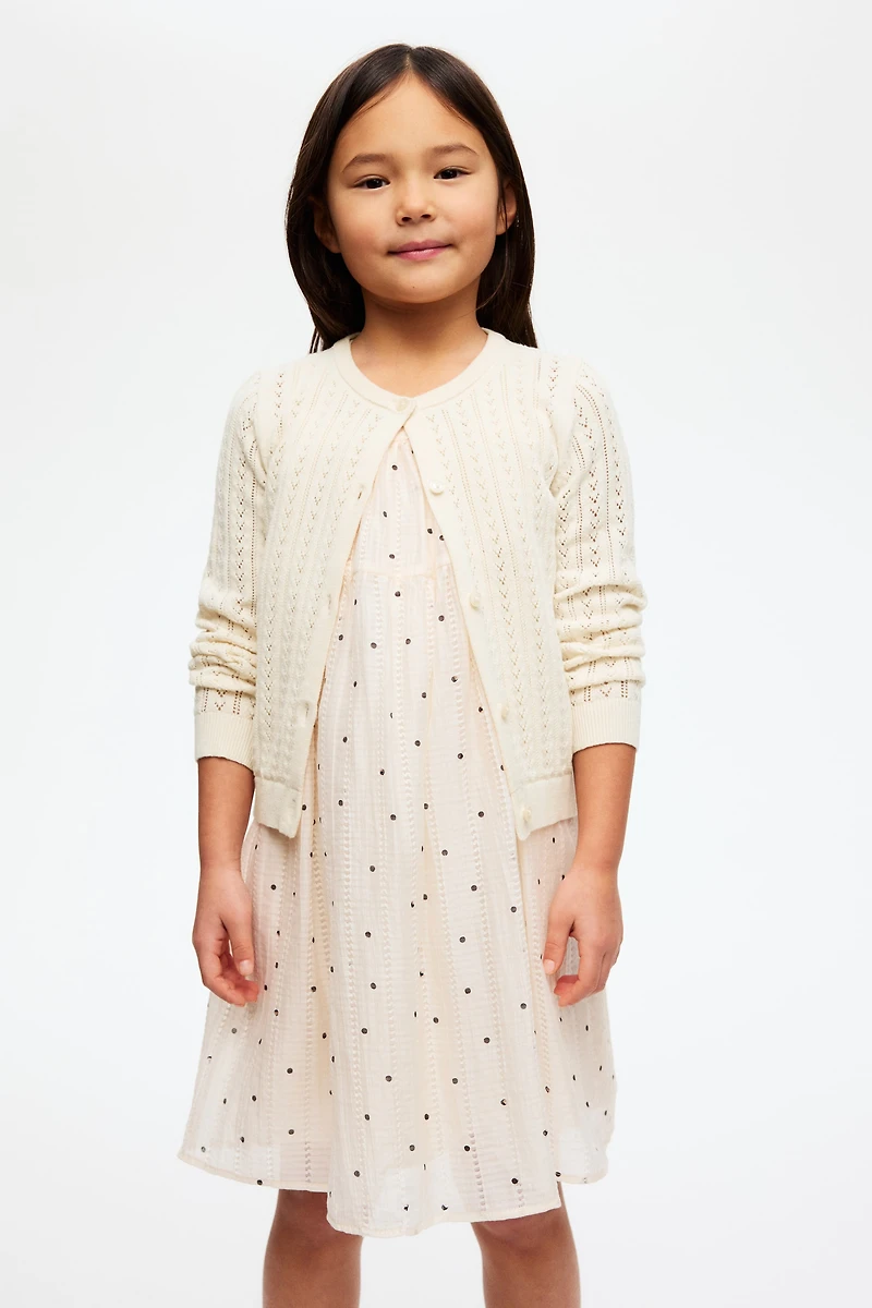Pointelle-Knit Cotton Cardigan