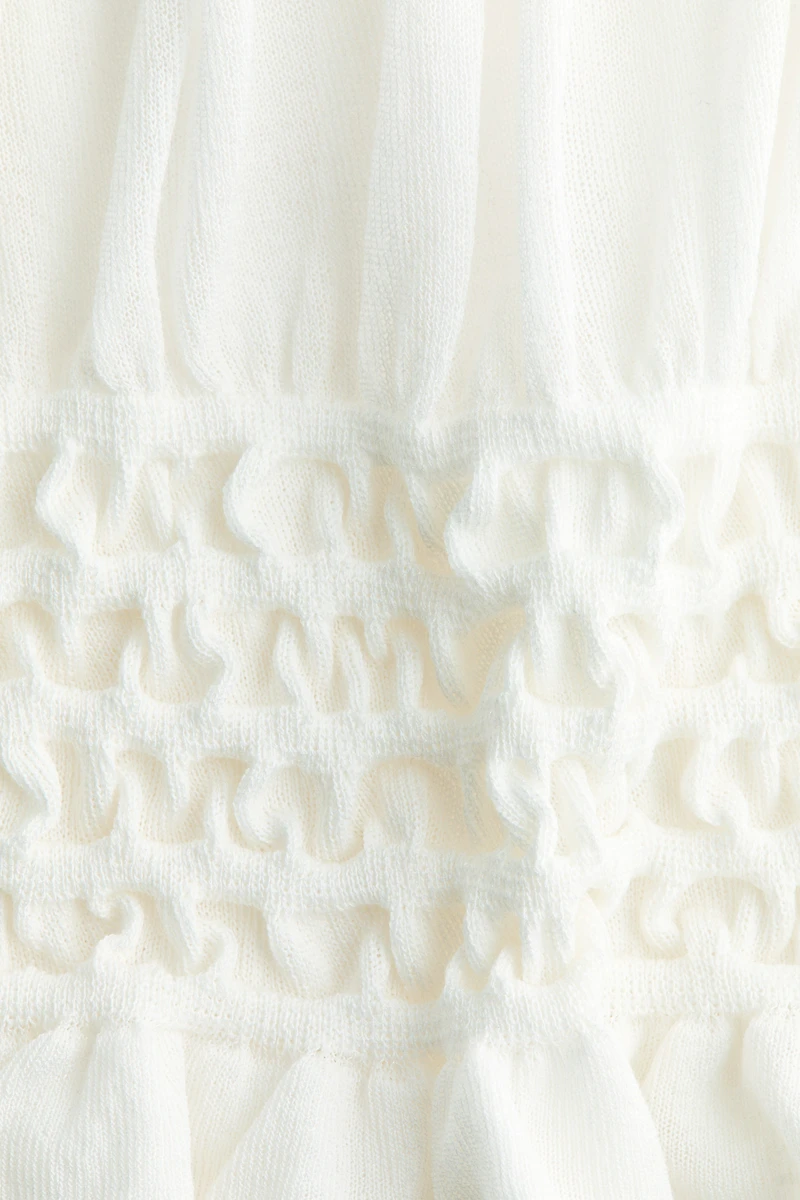 Smocked Fine-Knit Top