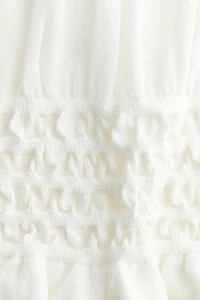 Smocked Fine-Knit Top