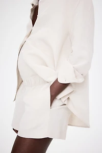 MAMA Linen-Blend Shorts