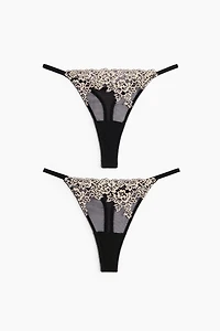 2-Pack Lace Thong Briefs