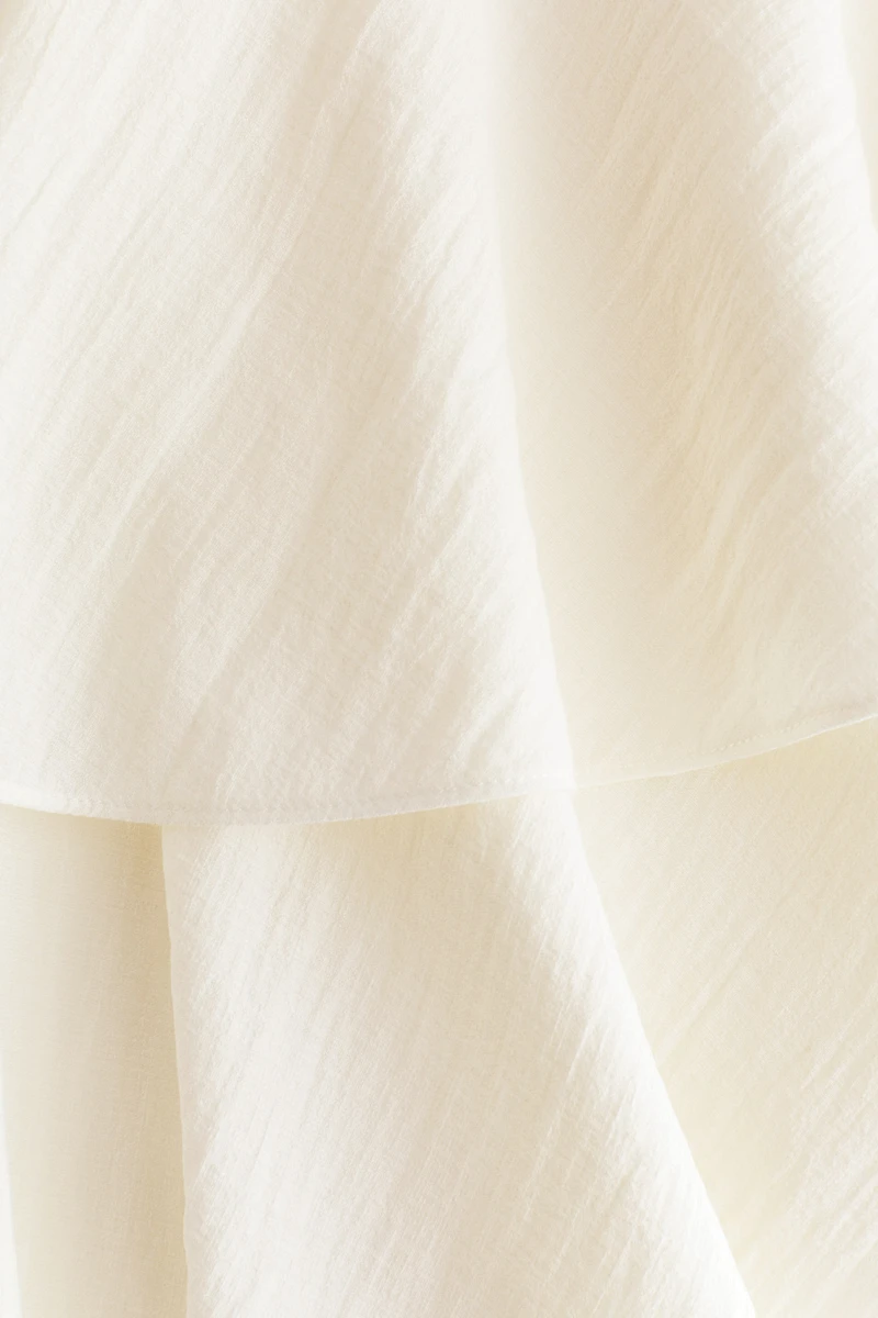 Tiered Draped-Panel Skirt