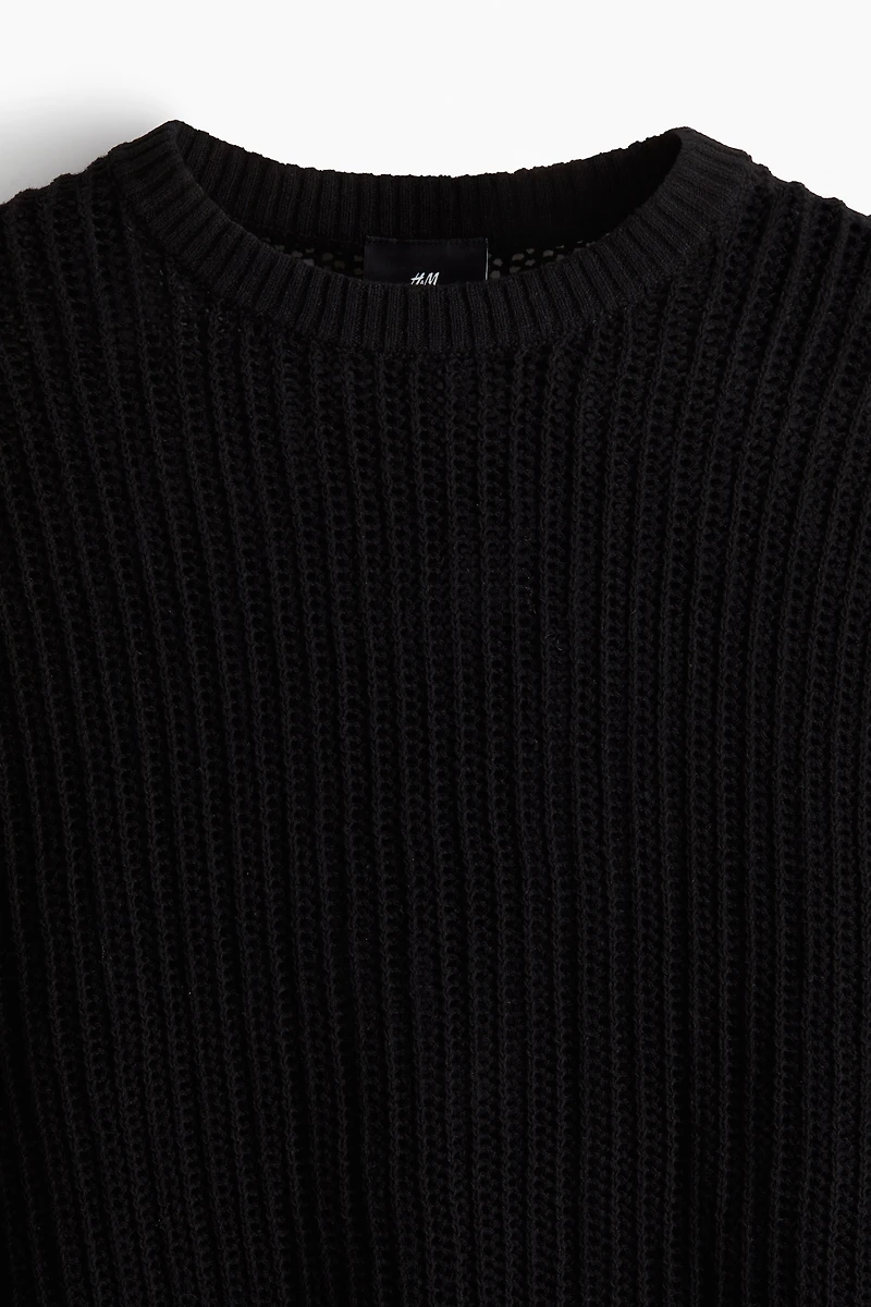 Loose-Fit Hole-Knit Sweater