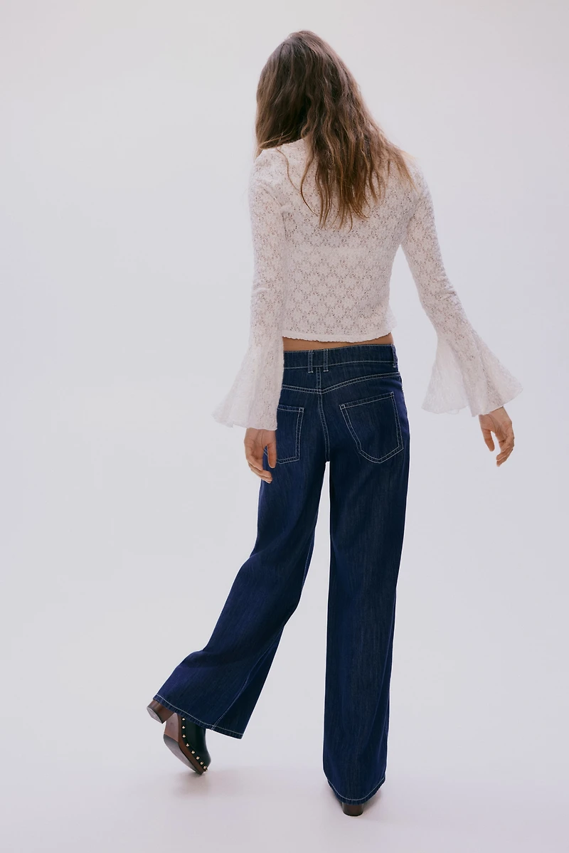 Wide-Leg Regular Waist Jeans
