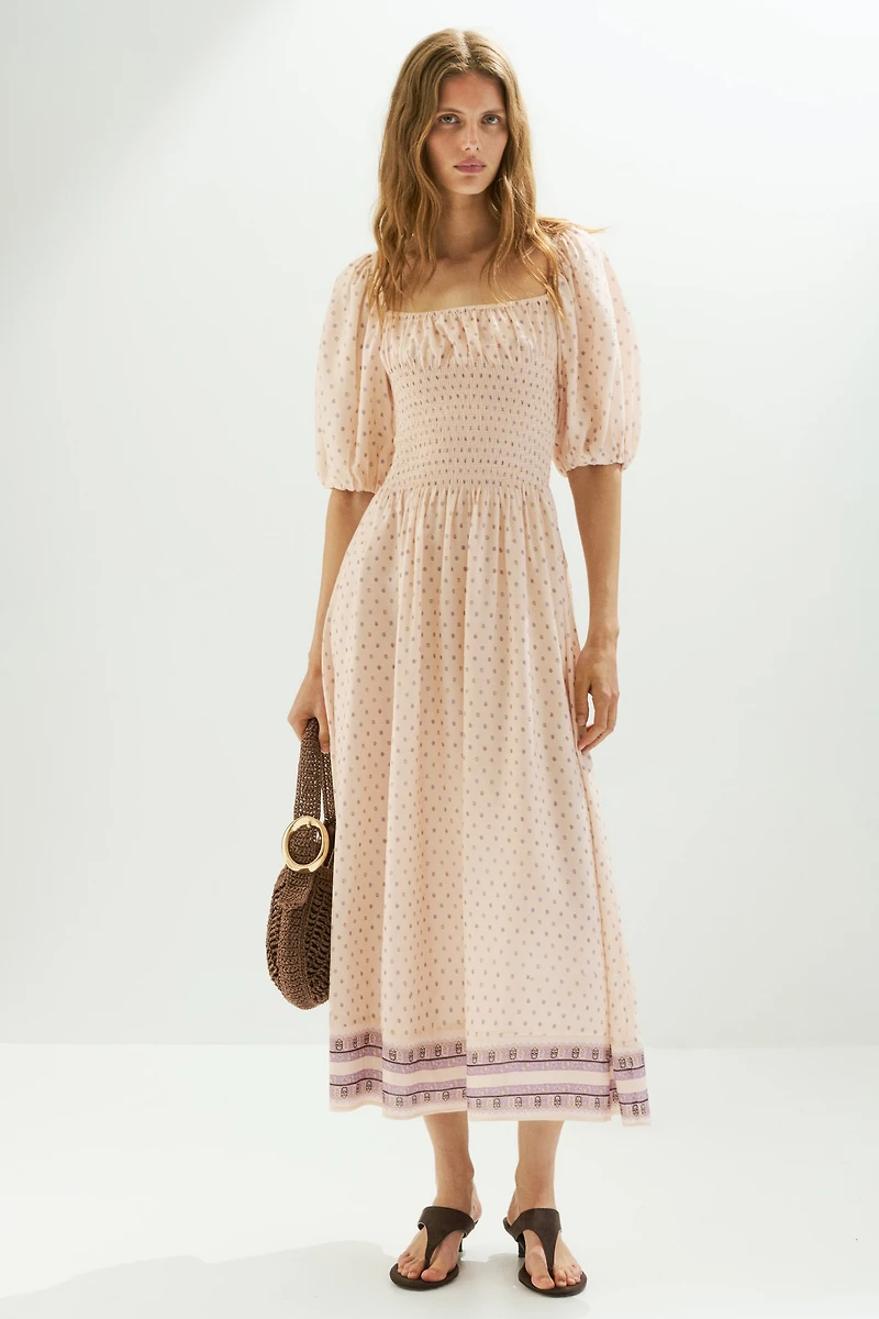 Smocked-Waist Dress