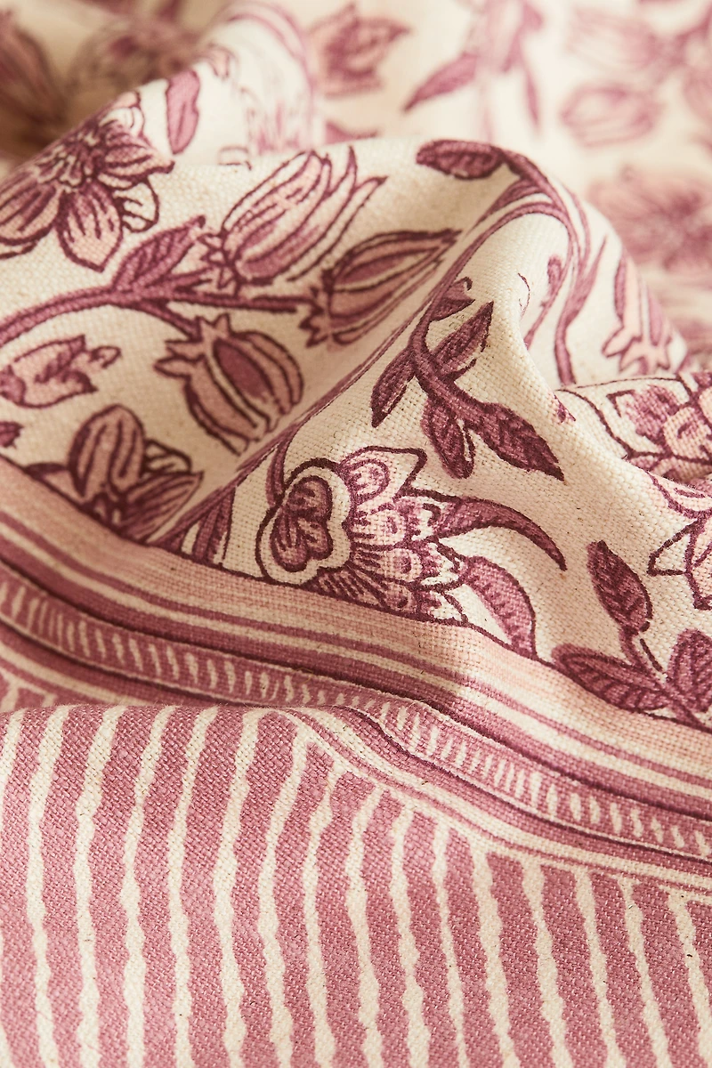 Extra-Long Patterned Cotton-Blend Table Runner