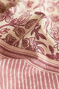 Extra-Long Patterned Cotton-Blend Table Runner