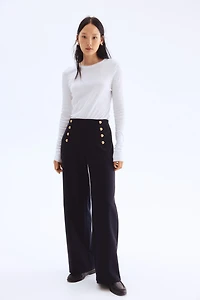 Button-front Pants