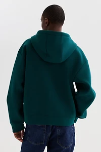 Veste à capuche ample fermeture éclair en scuba