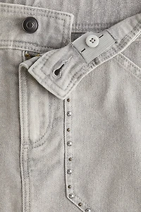 Jupe cloutée en denim