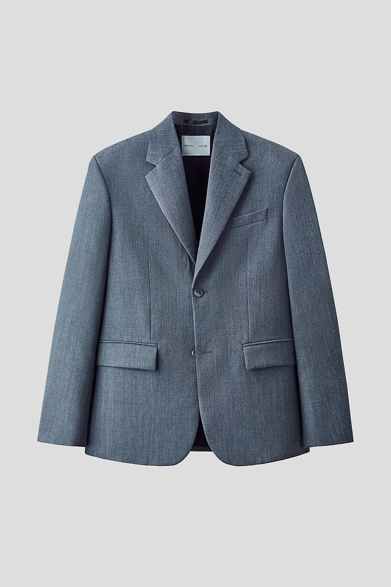 Veste à fermeture droite en laine mélangée