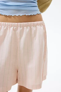 Drawstring-Detail Linen-Blend Shorts