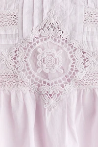 Cotton Blouse with Eyelet Embroidery