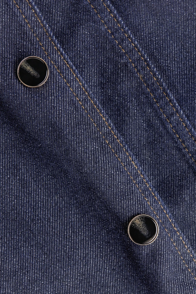 Double-Breasted Denim Shirt