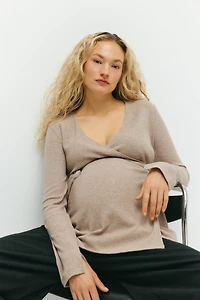 Haut MAMA côtelé à fermeture croisée