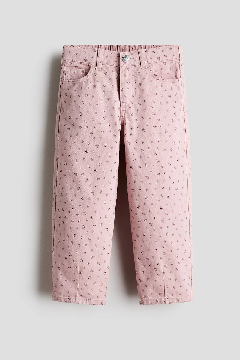 Cotton twill barrel trousers