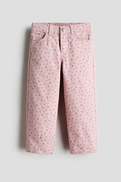 Cotton twill barrel trousers