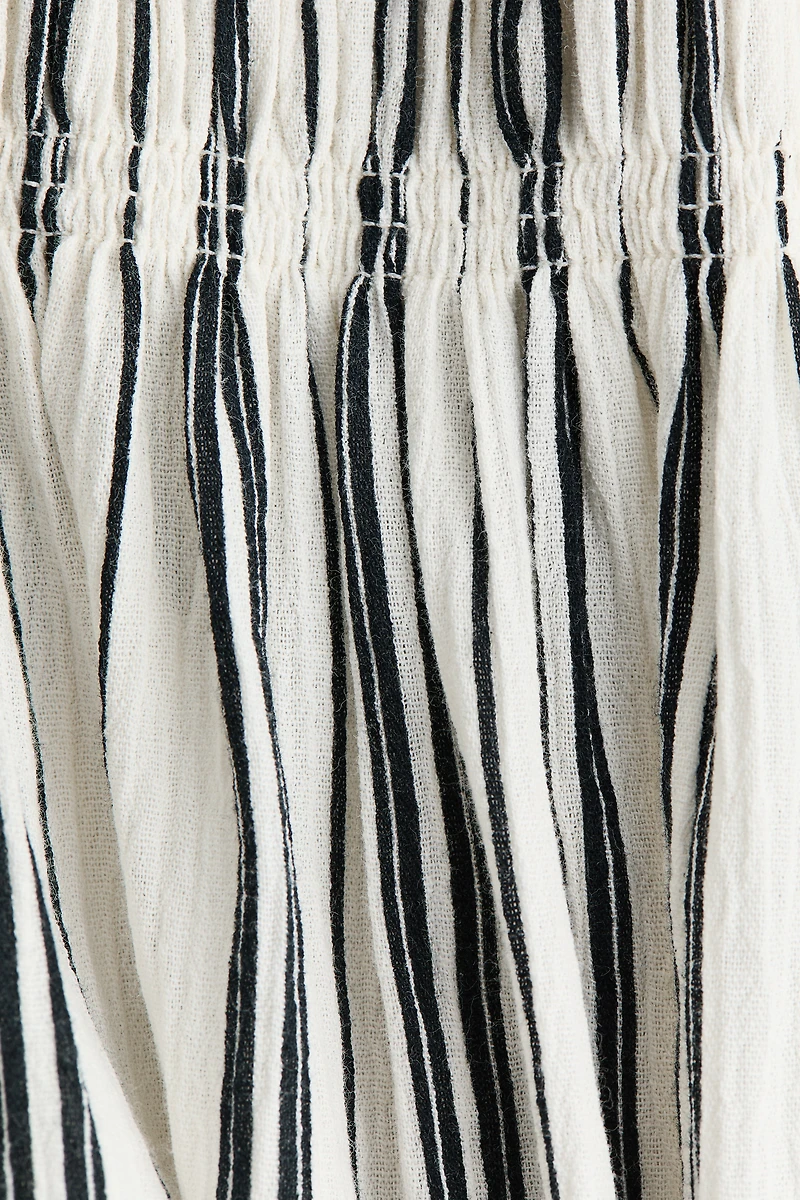 Smocked-Bodice Tie-Strap Dress