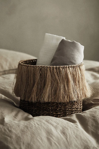 Tasseled Seagrass Storage Basket
