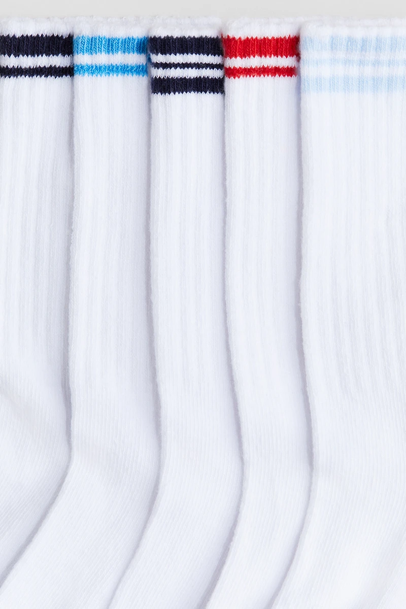 Lot de 5 paires chaussettes côtelées