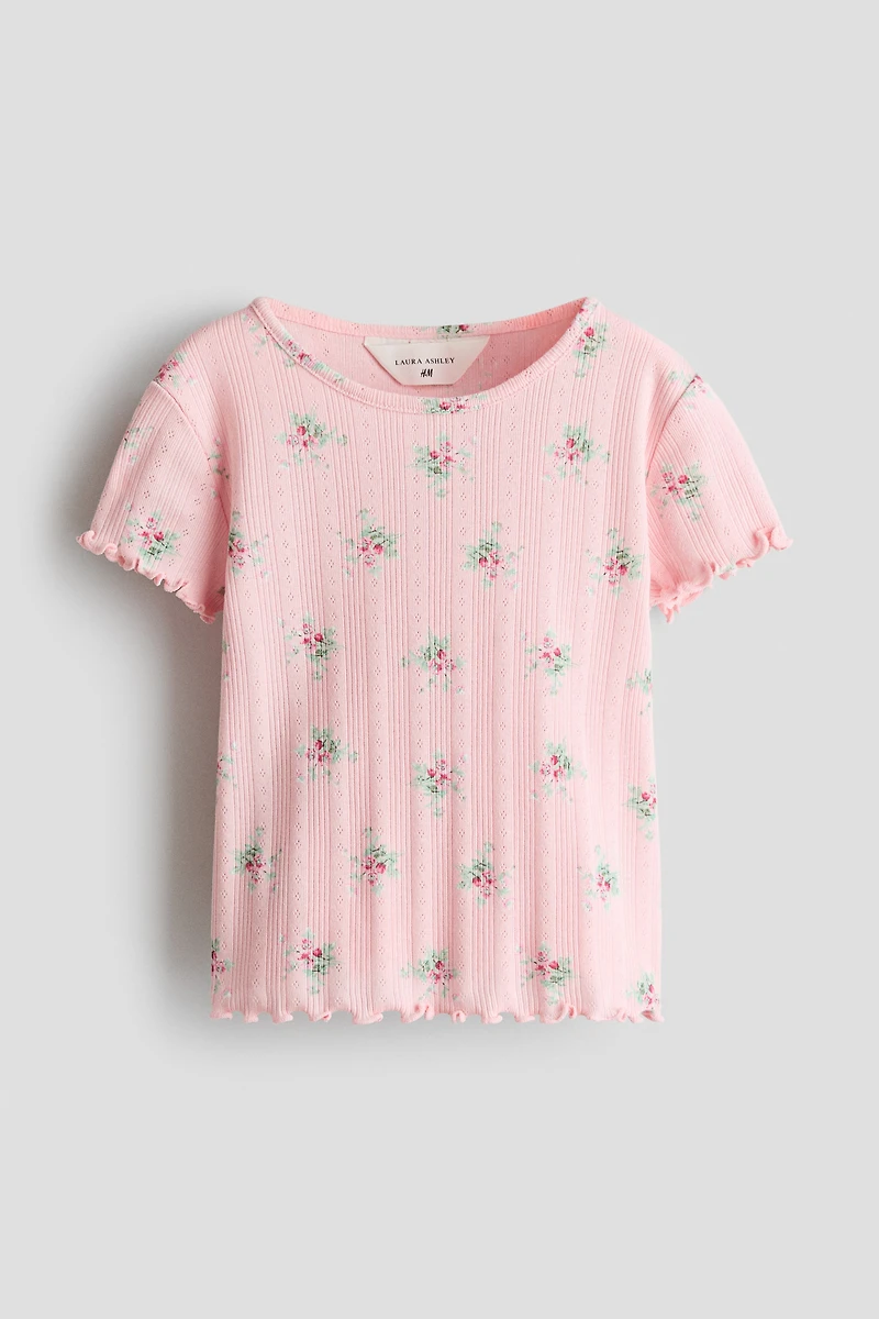 T-shirt en jersey pointelle à motif