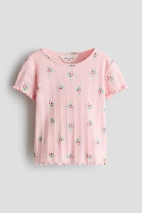 T-shirt en jersey pointelle à motif