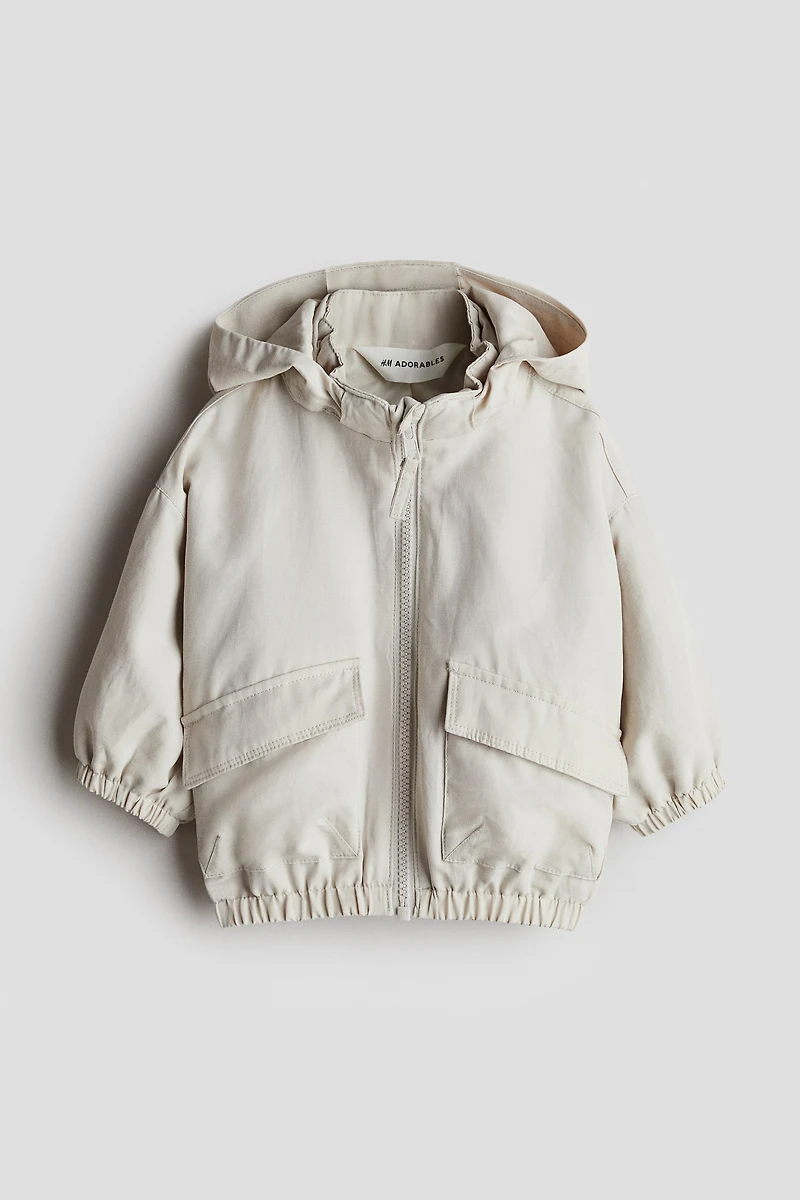 Oversized Linen-Blend Windbreaker