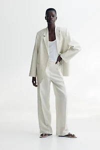 Wide-Leg Linen-Blend Pants