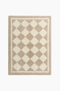 Diamond-Patterned Wool-Blend Rug